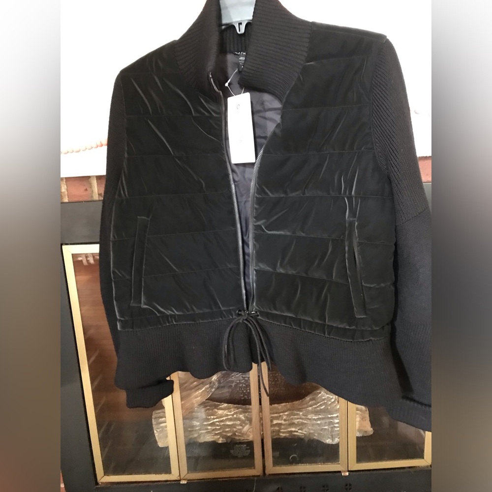 Athleta Black Velvety Knit Peplum Jacket Size XL NWT